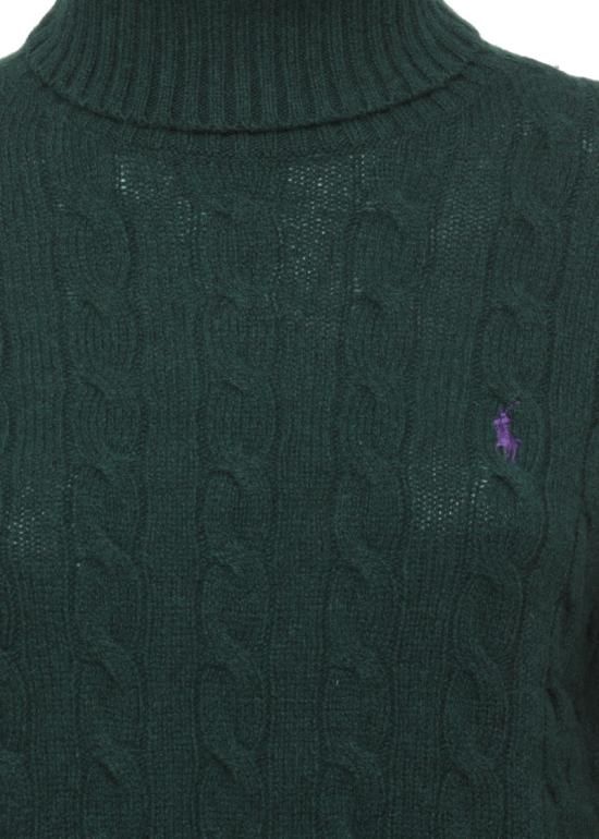 26FW 폴로 랄프로렌 울 캐시미어 케이블 니트 터틀넥 211888686500 Green - POLO RALPH LAUREN