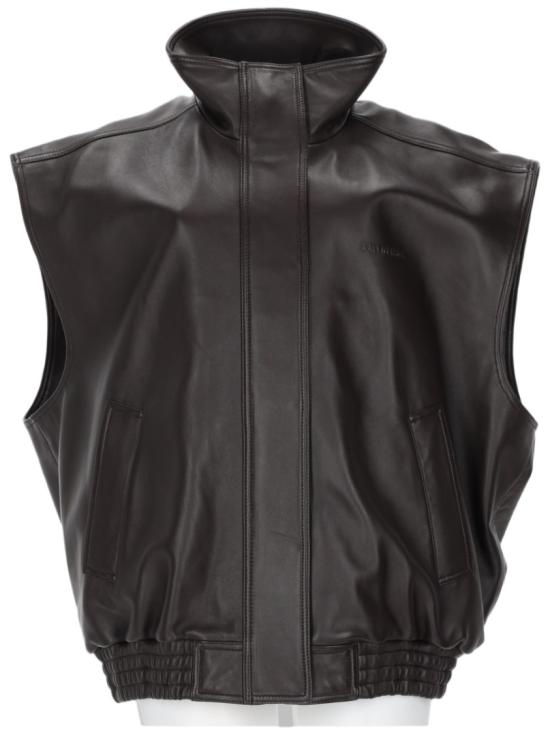 26FW 발렌시아가 슬리브리스 레더 블루종 A002FV TUS302505 Black