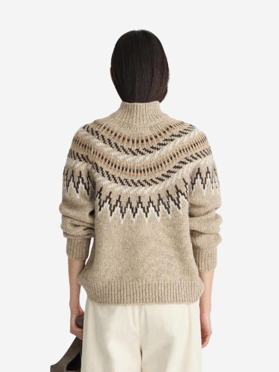  어피스 어파트 스웨터 Apiece Apart Fair Isle Mock Neck Sweater Otmeal - APIECE APART