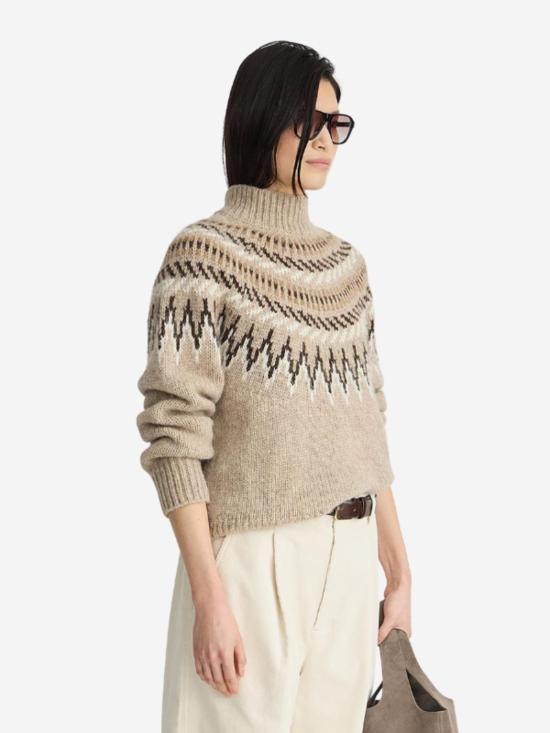 어피스 어파트 스웨터 Apiece Apart Fair Isle Mock Neck Sweater Otmeal - APIECE APART