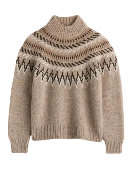  어피스 어파트 스웨터 Apiece Apart Fair Isle Mock Neck Sweater Otmeal