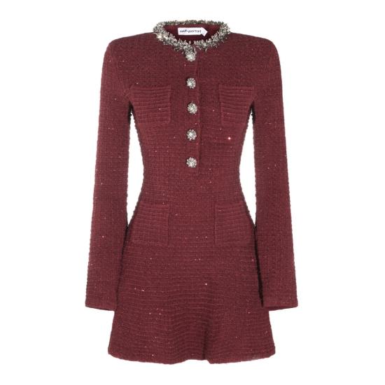 26FW 셀프 포트레이트 원피스 SC26152SBU Burgundy
