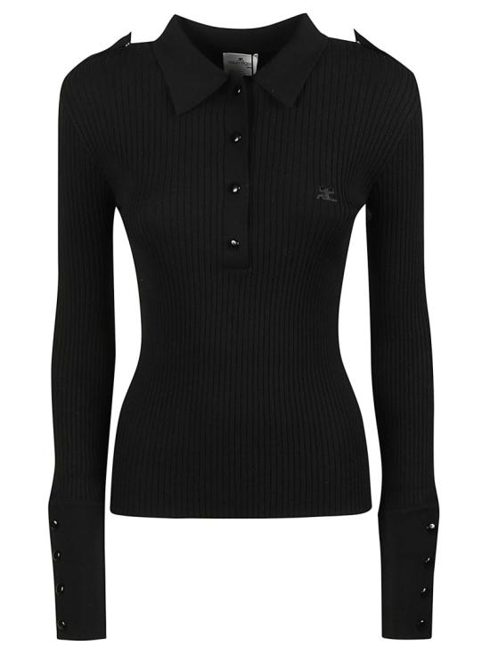26FW 쿠레쥬 니트웨어 326MPO072FI0001 Black - COURREGES