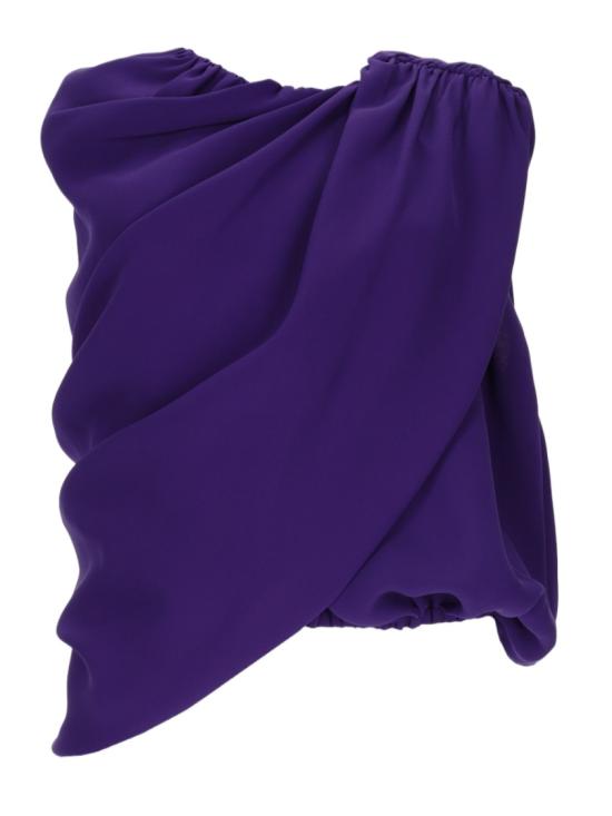 26FW 발렌시아가 여성 실크 캐디 케이프 탑 A002BX TUN145210 Purple