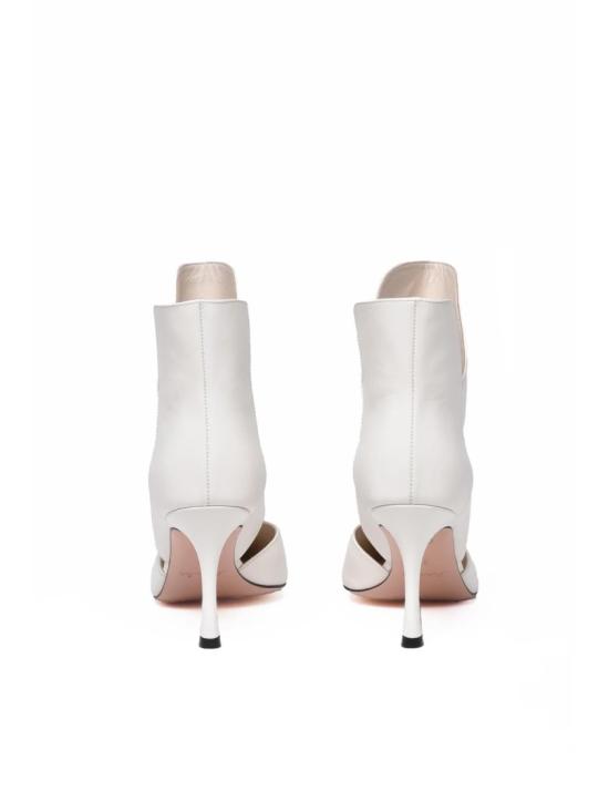  Jean Michel Cazabat 부츠 화이트 비대칭 스틸레토 가죽 앵클 - OTHER BRANDS