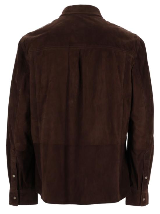  브루넬로 쿠치넬리 스웨이드 오버셔츠 MPCFN2039 C8552 Black - BRUNELLO CUCINELLI