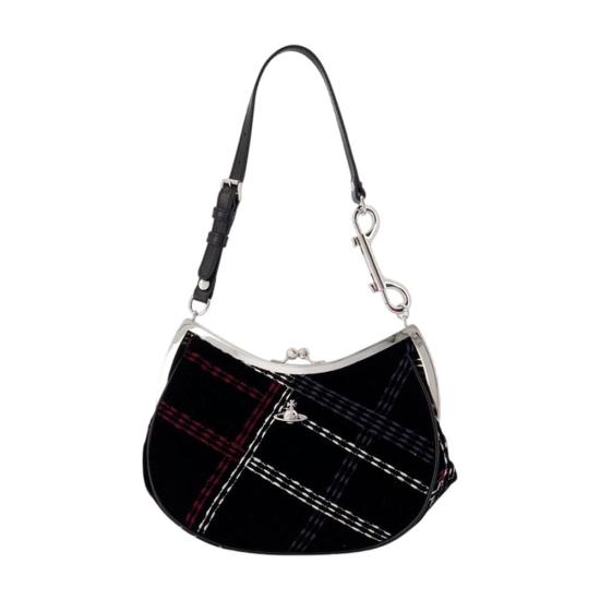 26FW 비비안웨스트우드 카프스킨 스몰 로고 토트백 4B01000PW W01ID N208 BLACK