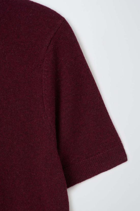  퓨어 캐시미어 엔와이씨 스웨터 퓨어캐시미어 NYC 캐시미어 반팔 크루넥  버건디 - PURECASHMERE NYC