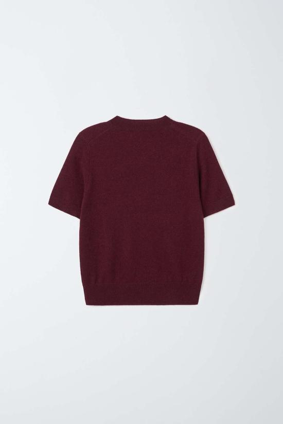  퓨어 캐시미어 엔와이씨 스웨터 퓨어캐시미어 NYC 캐시미어 반팔 크루넥  버건디 - PURECASHMERE NYC