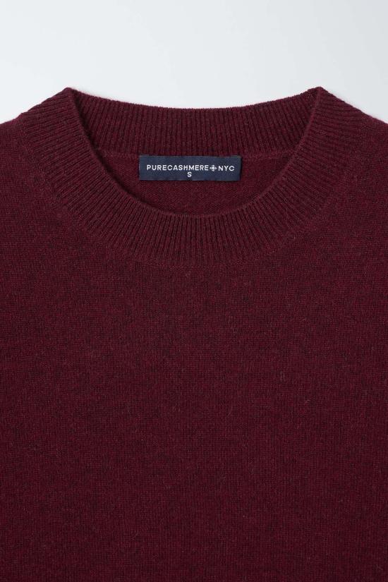  퓨어 캐시미어 엔와이씨 스웨터 퓨어캐시미어 NYC 캐시미어 반팔 크루넥  버건디 - PURECASHMERE NYC