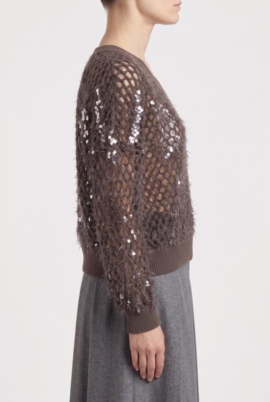  브루넬로 쿠치넬리 스웨터 i262375 CHOCOLATE - BRUNELLO CUCINELLI