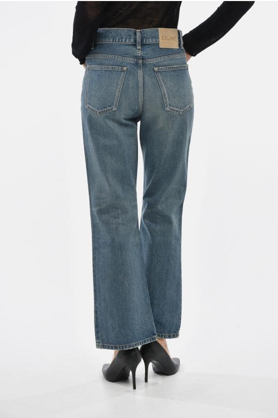  셀린느 워시드 코튼 부츠 컷 데님 진 RP056662X06WV Blue - CELINE