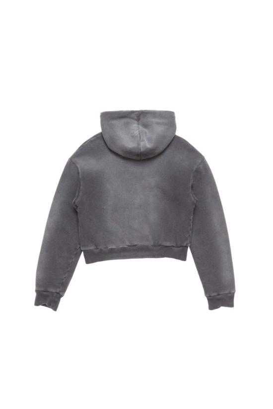 26FW 아크네 스튜디오 후드 티셔츠 스프레이드 지퍼 후디드 블랙 - ACNE STUDIOS
