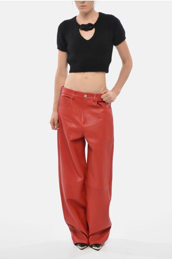  로에 가죽 팬츠 41730208621488 Red - ROHE