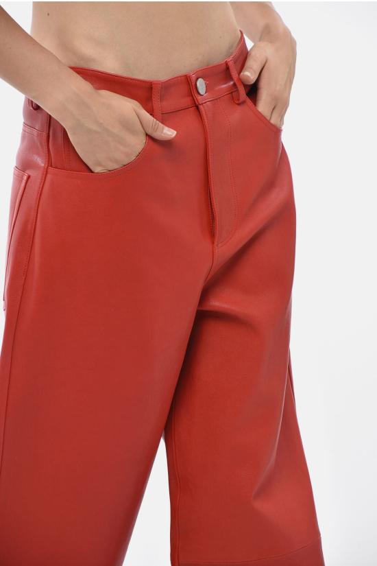 로에 가죽 팬츠 41730208621488 Red - ROHE
