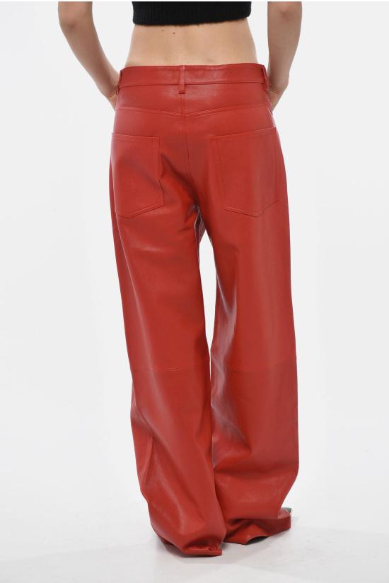  로에 가죽 팬츠 41730208621488 Red - ROHE