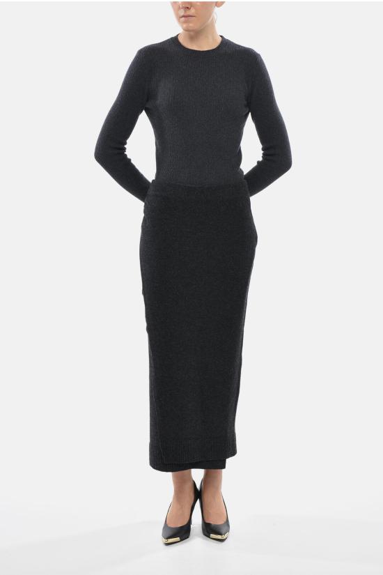 발렌시아가 롱 스커트 809353 T1708 1240 30 Anthracite - BALENCIAGA