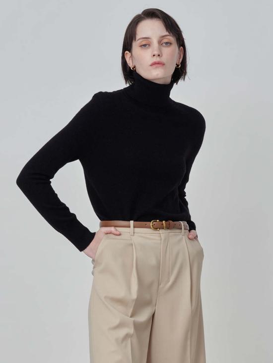  퓨어 캐시미어 엔와이씨 스웨터 퓨어캐시미어 NYC 캐시미어 터틀넥  블랙 - PURECASHMERE NYC