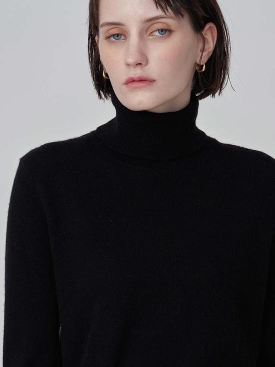  퓨어 캐시미어 엔와이씨 스웨터 퓨어캐시미어 NYC 캐시미어 터틀넥  블랙 - PURECASHMERE NYC