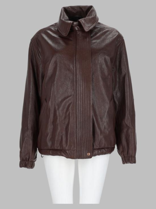 26FW 마그다뷰트림 가죽 자켓 191926 BROWN