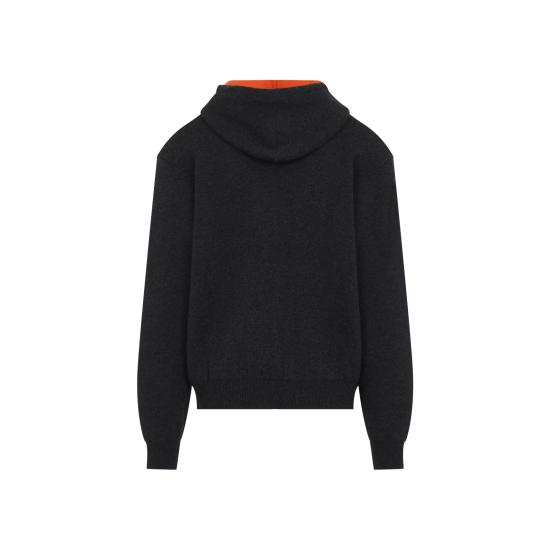 26FW 셀린느 캐시미어 후드 스웨터 RY0QZ0X73 GMO1 DARK GREY ORANGE - CELINE