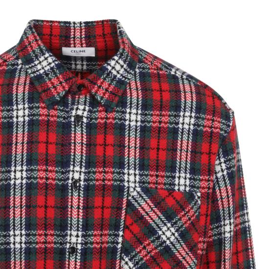 26FW 셀린느 긴팔 셔츠 RC0MR1904 38RV BLACK RED GREEN - CELINE