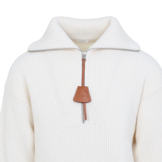 26FW 셀린느 리브드 코튼 스웨트팬츠 RY10T4S88 01BC WHITE - CELINE