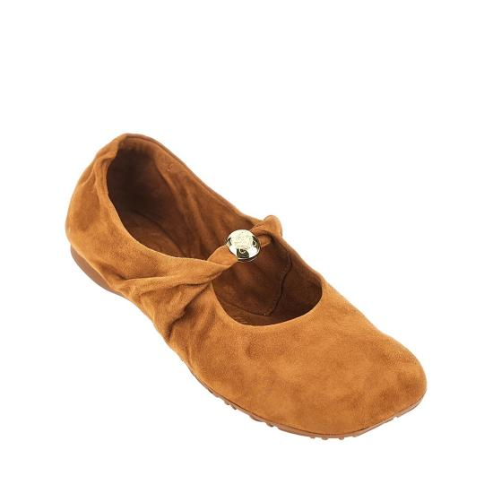 26FW 로에베 페블 소프트 발레리나 스웨이드 슈즈 LLPF466X04 Brown - LOEWE