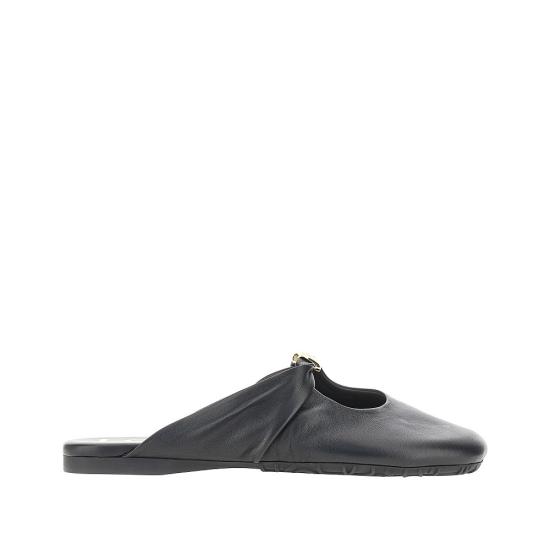 26FW 로에베 페블 소프트 나파 램스킨 뮬 L616465X86 Black