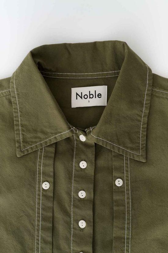  노블 의류 고급스러운 칼라 셔츠 올리브색 - NOBLE