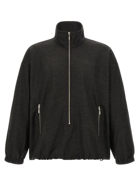 26FW 송포더뮤트 집업 니트 262MJP032DRWOPBKPETROLBLACK Gray