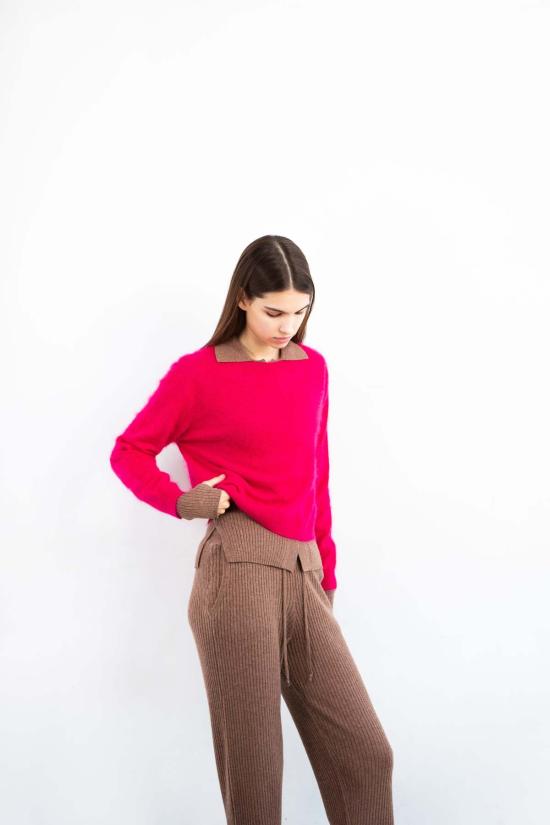  퓨어 캐시미어 엔와이씨 스웨터 퓨어캐시미어 NYC 캐시미어 기모 긴팔  핫핑크 - PURECASHMERE NYC