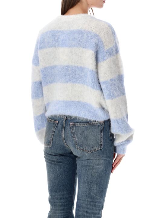26FW 아메리칸 빈티지 스웨터 NIB18A RAIURESGI WHITE LIGHT BLUE - AMERICAN VINTAGE