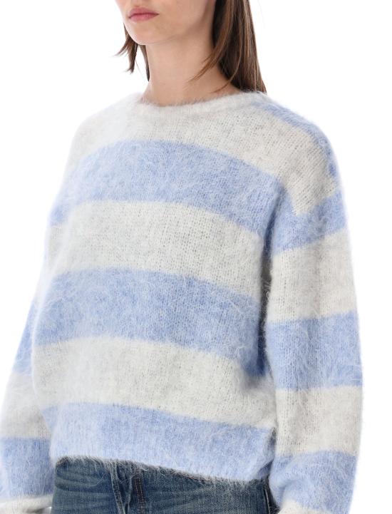 26FW 아메리칸 빈티지 스웨터 NIB18A RAIURESGI WHITE LIGHT BLUE - AMERICAN VINTAGE