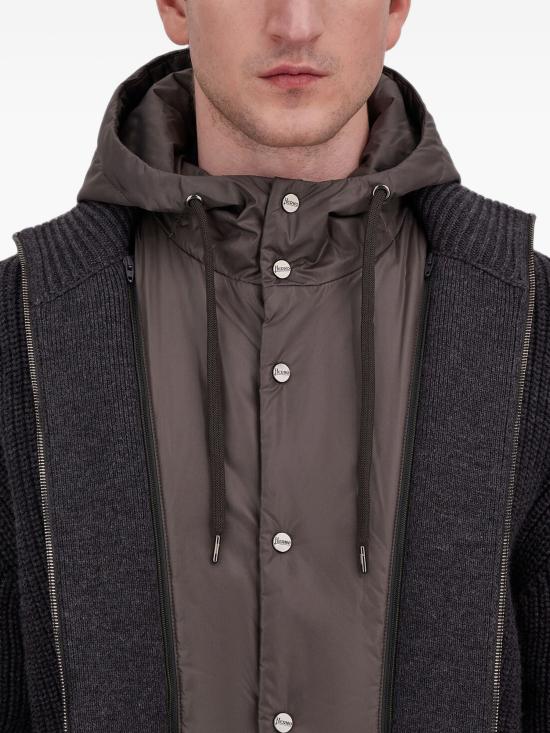 26FW 에르노 5게이지 리브 메리노 울 나일론 샤모니 재킷 MC000195U702729490 GREY - HERNO