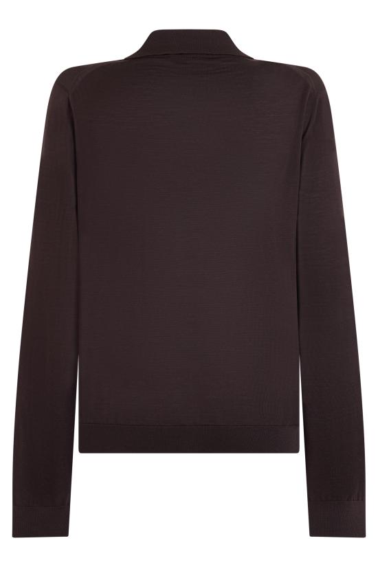 26FW 프라다 롱 슬리브 슈퍼파인 울 폴로 스웨터 UMF147SOOO18DYF0003 brown - PRADA
