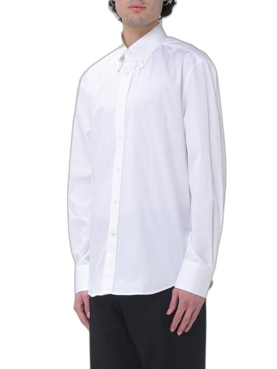 26FW 브루넬로 쿠치넬리 버튼 다운 칼라 슬림핏  트윌  긴팔 셔츠 MBUC41716 C159 WHITE - BRUNELLO CUCINELLI
