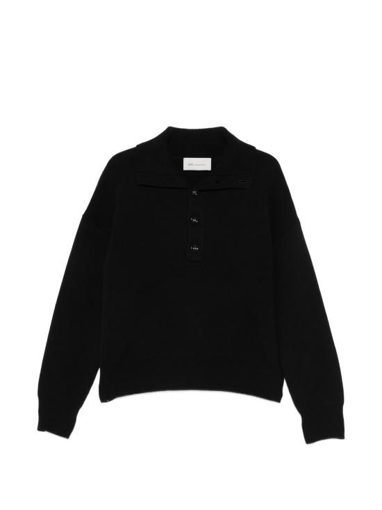 26FW 아미 브라운 하이 버튼 칼라 울 스웨터 UKS885KN0192 001NOIR