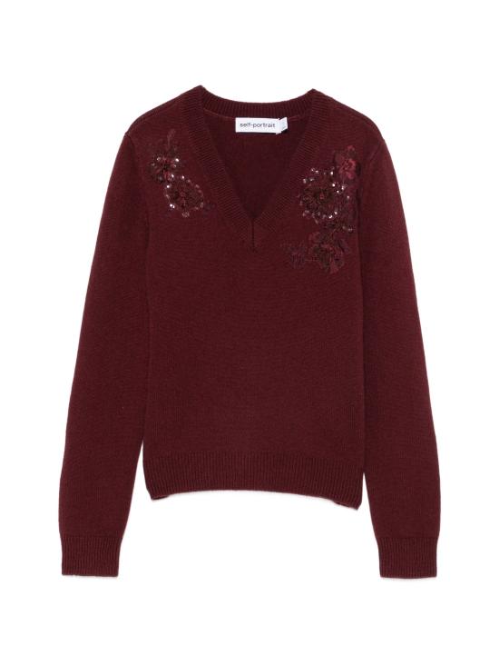 26FW 셀프 포트레이트 스웨터 AW26149TABU BURGUNDY