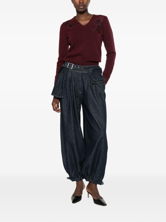 26FW 셀프 포트레이트 스웨터 AW26149TABU BURGUNDY - SELF PORTRAIT