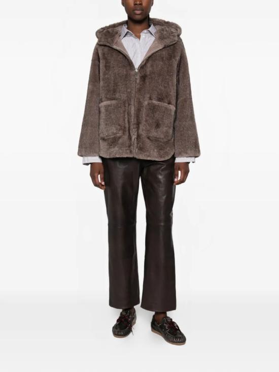 26FW 위켄드막스마라 가죽 팬츠 2625436012600 002 DARK BOWN - WEEKEND MAX MARA