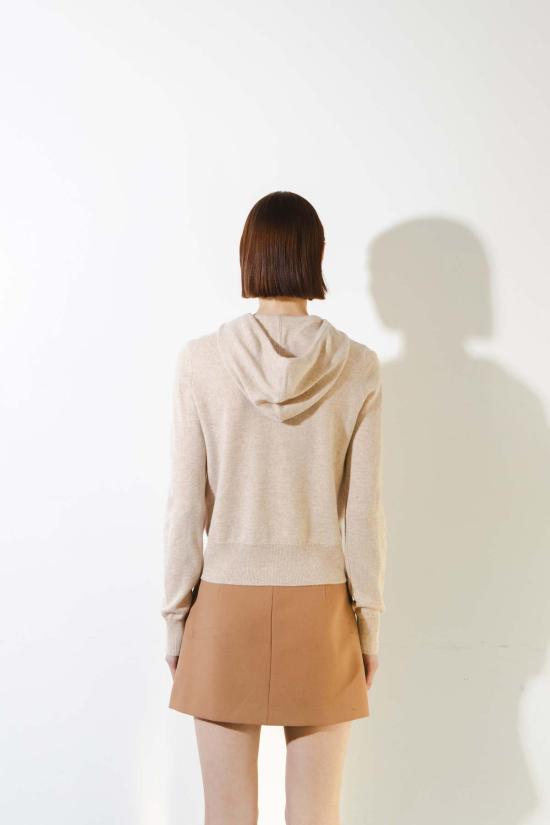  퓨어 캐시미어 엔와이씨 스웨터 퓨어캐시미어 NYC 캐시미어 지퍼 후드티 오트밀 - PURECASHMERE NYC