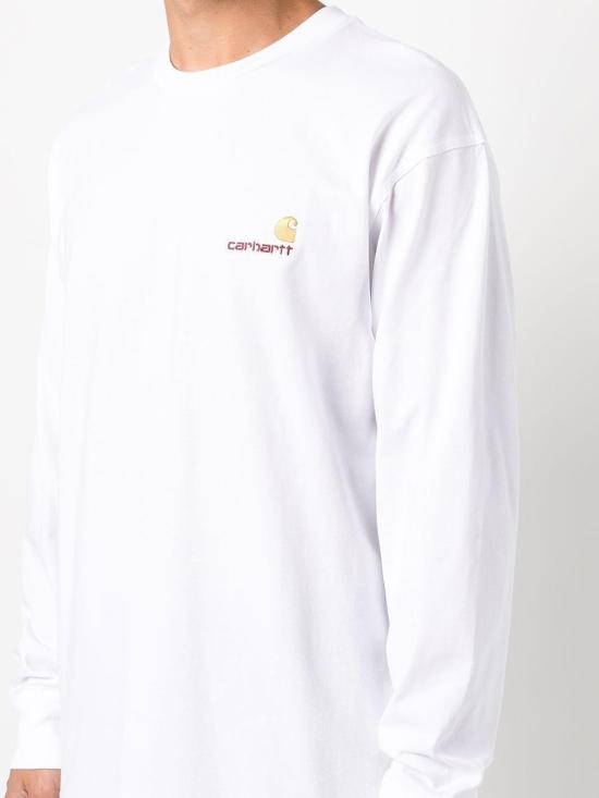 26FW 칼하트 WIP 아메리칸 스크립트 롱슬리브 티셔츠 I029955 02XX WHITE - CARHARTT WIP