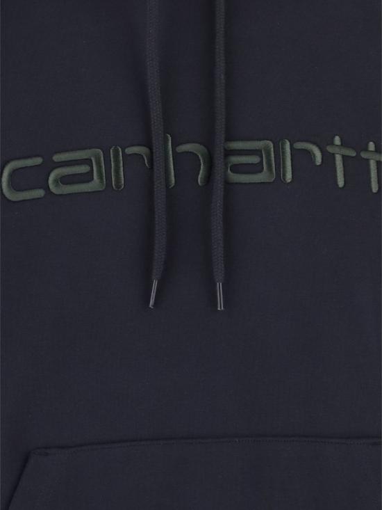 26FW 칼하트 WIP 로고 후드 티셔츠 I030547 3Z0XX DARKNAVYDA - CARHARTT WIP