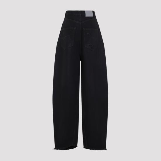 26FW 발렌시아가 하이웨이스트 배럴 트위스트 데님 팬츠 A0095FTBP47 8975 BLACK - BALENCIAGA