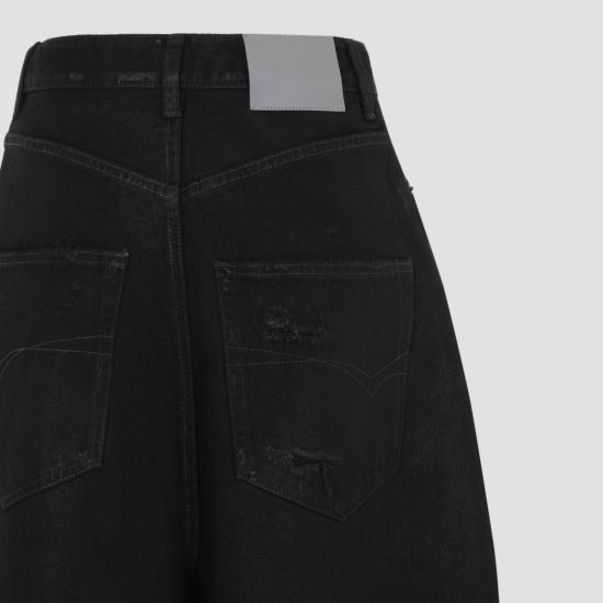 26FW 발렌시아가 하이웨이스트 배럴 트위스트 데님 팬츠 A0095FTBP47 8975 BLACK - BALENCIAGA