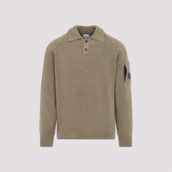 26FW 씨피 컴퍼니 셔닐 코튼 폴로 니트 21CMKN198A005558G 340 GREEN - C.P. COMPANY