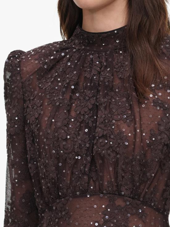 26FW 셀프 포트레이트 미디 원피스 SC26052XBRBROWN MARRONE - SELF PORTRAIT