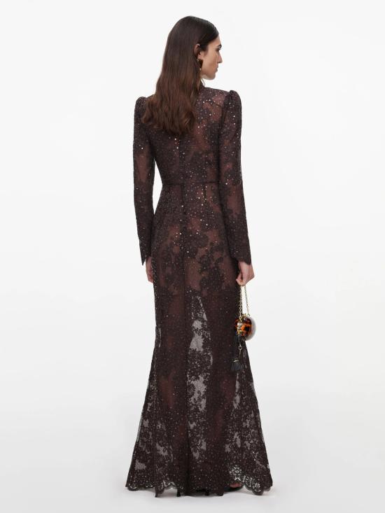 26FW 셀프 포트레이트 미디 원피스 SC26052XBRBROWN MARRONE - SELF PORTRAIT