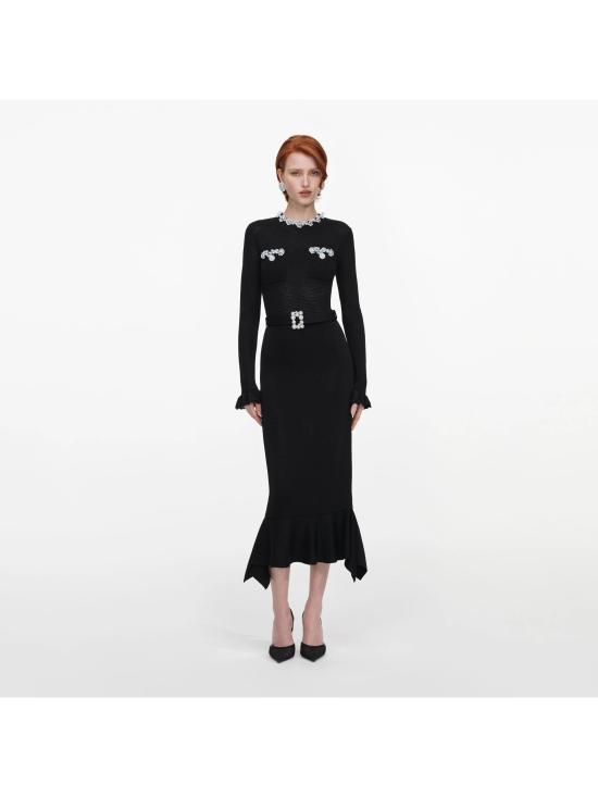 26FW 셀프 포트레이트 미디 원피스 AW26085MCBBLACK NERO - SELF PORTRAIT